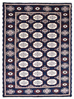OPS OPSAF0119K0002 Hand Knotted Afghan Wool And Silk Oriental Indoor Area Rug, Black