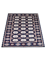 OPS Hand Knotted Afghan Wool And Silk Oriental Indoor Area Rug, Black