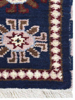 Hand Knotted Afghan Wool And Silk Oriental Indoor Area Rug, Black